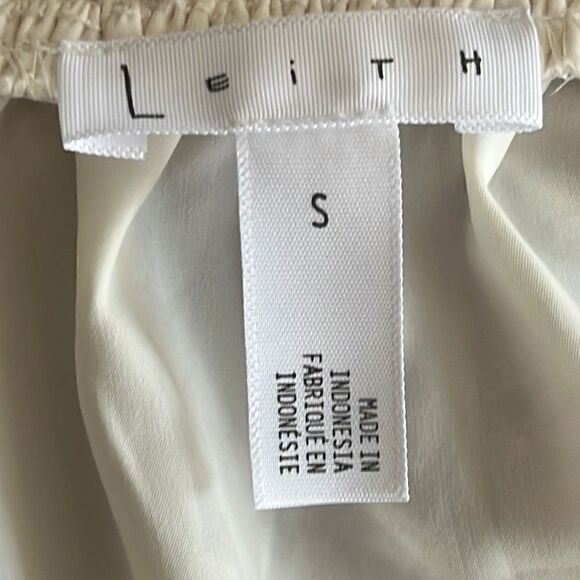 NWT Leith Nordstrom Off The Shoulder Long Sleeve Flowy Ivory Top Small - Picture 10 of 11